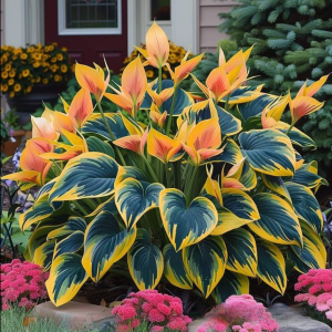 Хоста Флейм Данс купить по цене от 650р. в интернет-магазине «Посадика» с доставкой почтой в в Любанье и по всей России – [изображение №1].